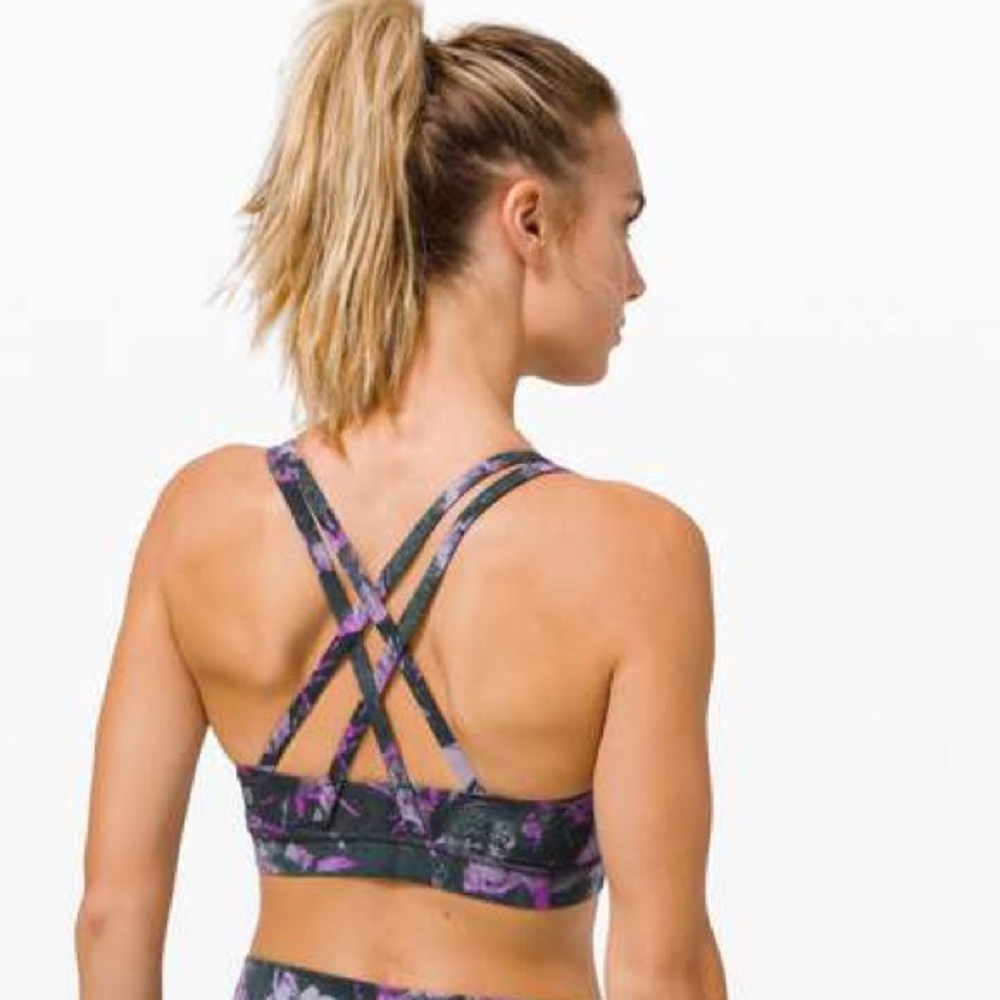 Lululemon Energy Bra Wildwood Multi purple size 8